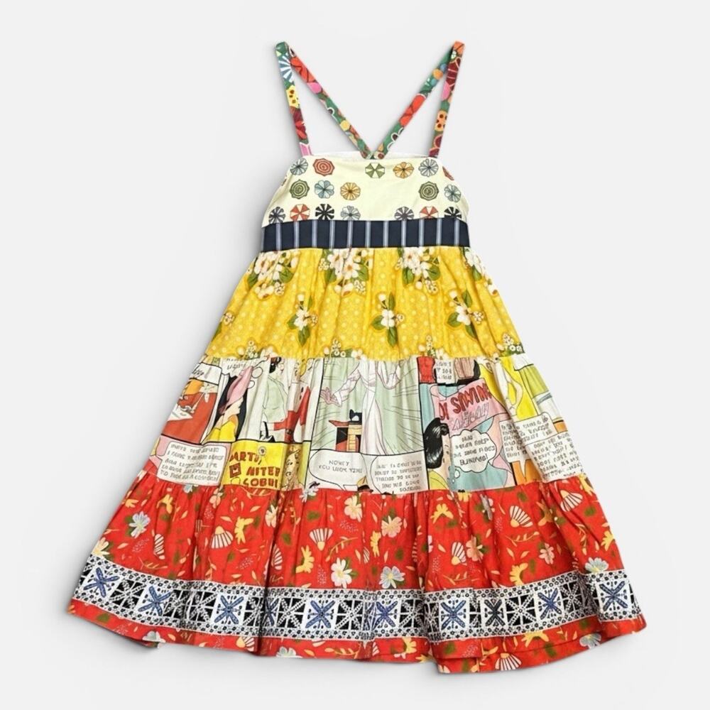 Matilda Jane Platinum Lets Get Sewing Comics Ellie Dress Sz 8 # 4 / 6 Tiered